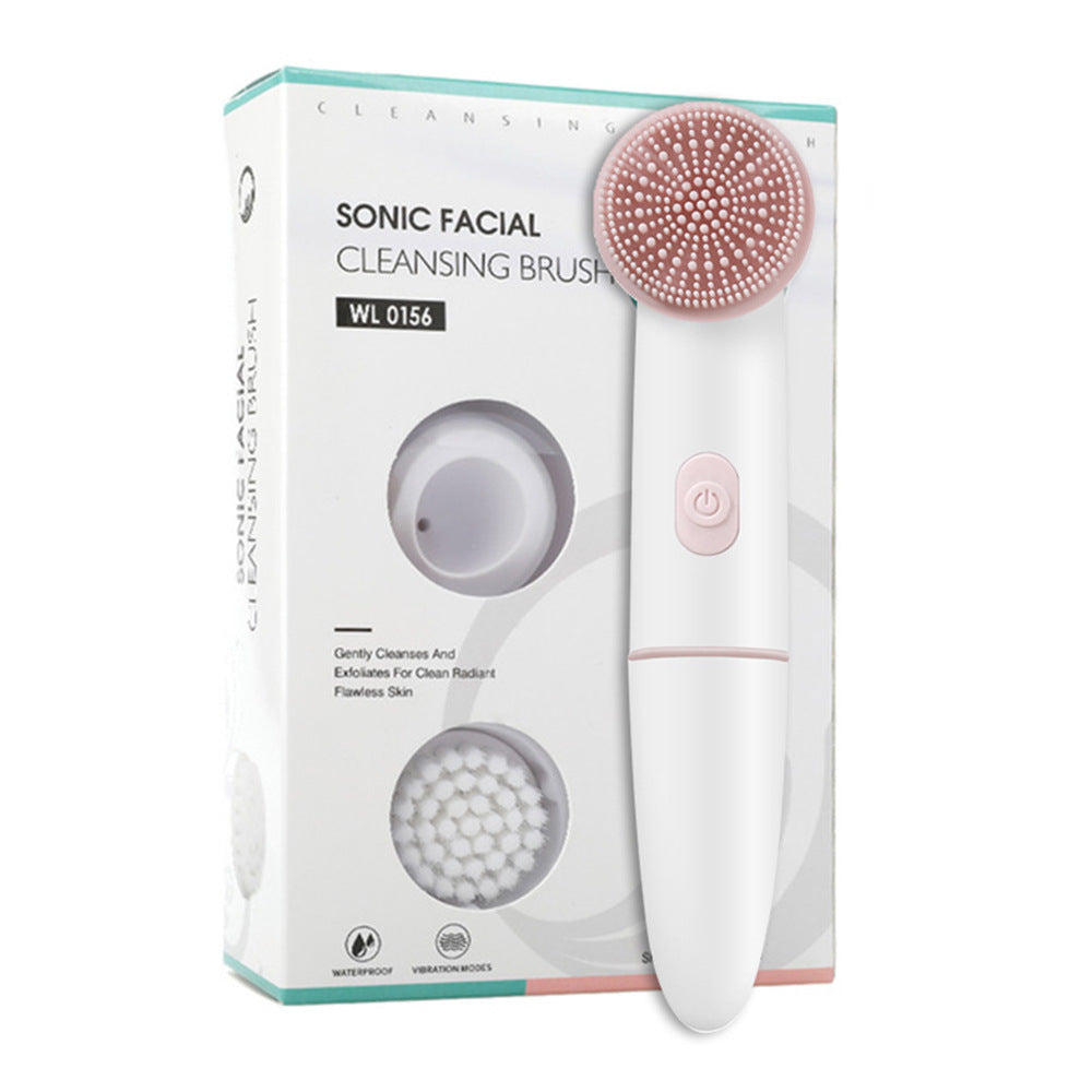 2-Speed 2-In-1 Silicone Facial Cleanser Sonic Vibration Face Wash
