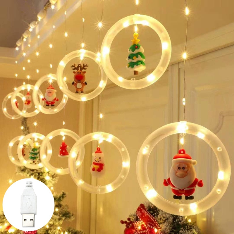 Santa Claus LED Curtain Lights